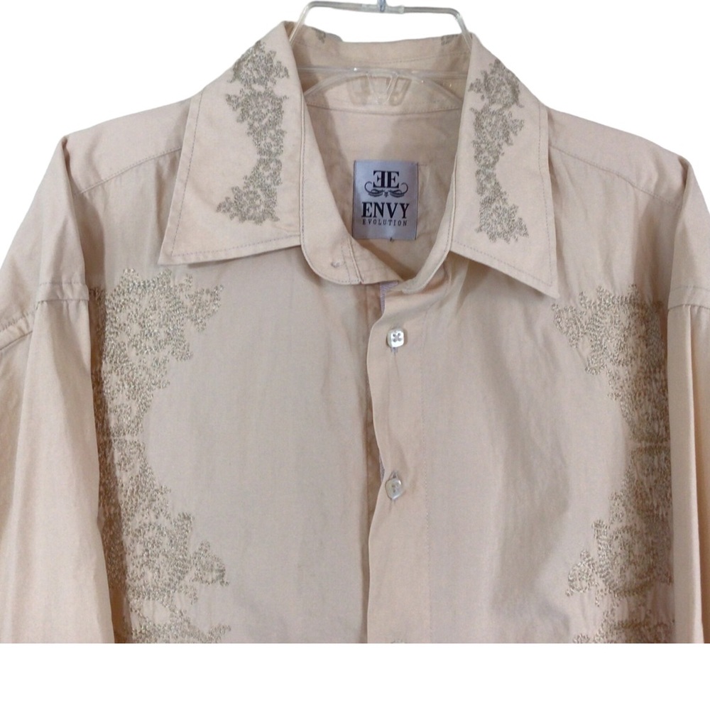 Envy Evolution Men’s Long Sleeve Embroidered Button Up Shirt
Size: XL